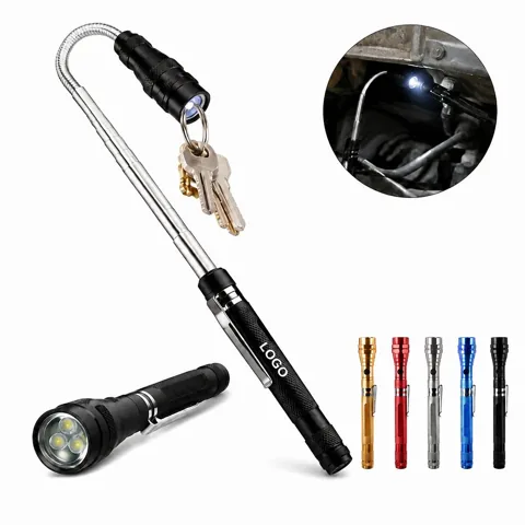 Magnetic Telescoping Flashlight Aluminum Alloy, 360°