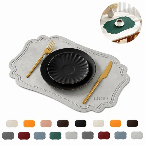 Faux Leather Placemats Waterproof Heat Resistant Dining