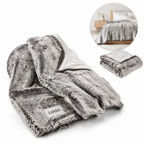 Luxurious Faux Fur Throw Blanket for Couch, Sofa & Bed