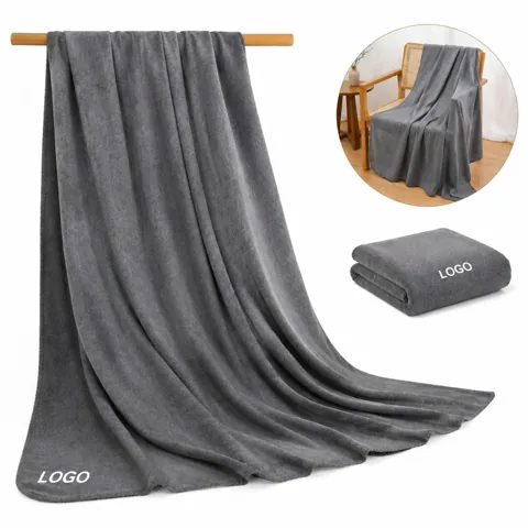 Personalized Fleece Throw Blanket with Custom Logo, Cozy
