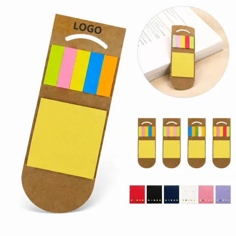 Smiley Emoji Sticky Notes Set, Kraft Paper, Reusable Office