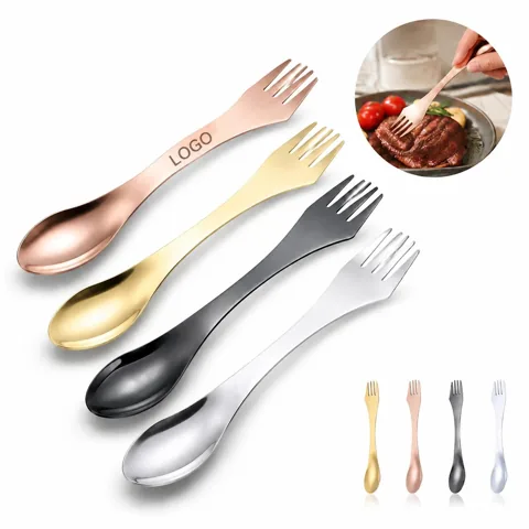3-in-1 Stainless Steel Travel Cutlery Set Spoon Fork Knife