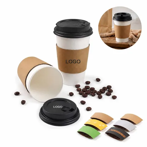 16 oz Disposable Paper Hot Cups with Lids, Bulk Pack