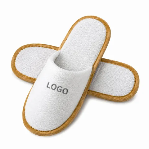 Custom Terry Cotton Spa Slippers with Screen Printed Design