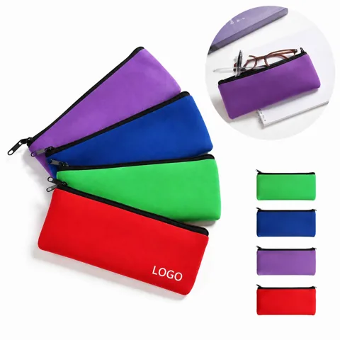 Synthetic Rubber Zipper Pencil Pouch for Travel
