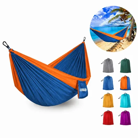 Portable Double Hammock for Two Adults, Parachute Fabric