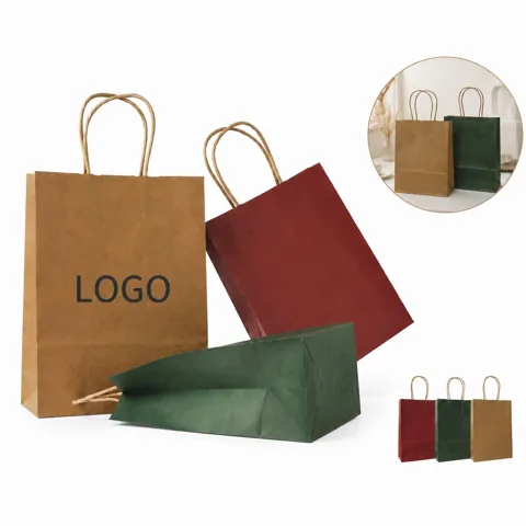 Customizable Brown Kraft Paper Bags for Retail & Gift