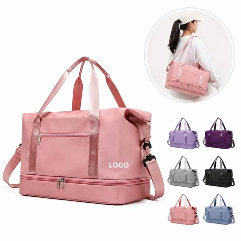 Wet Dry Separation Travel Tote, Water-Resistant Airplane