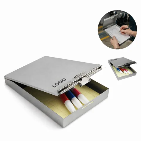 Aluminum Clipboard with Locking Latch and Card Slot