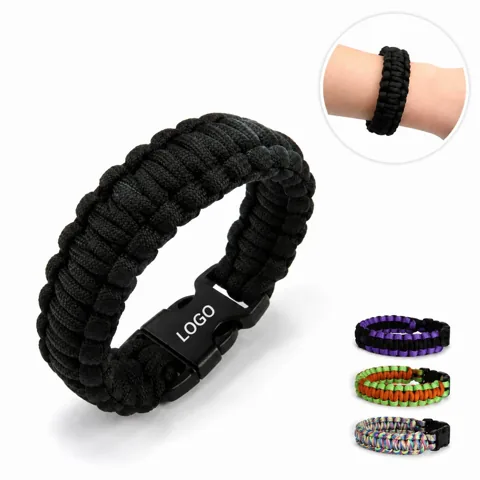 Survival Paracord Bracelet Side Release Buckle, 67 Colors