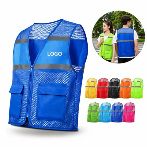 Custom Reflective Mesh Safety Vest with Logo for Volunteers
