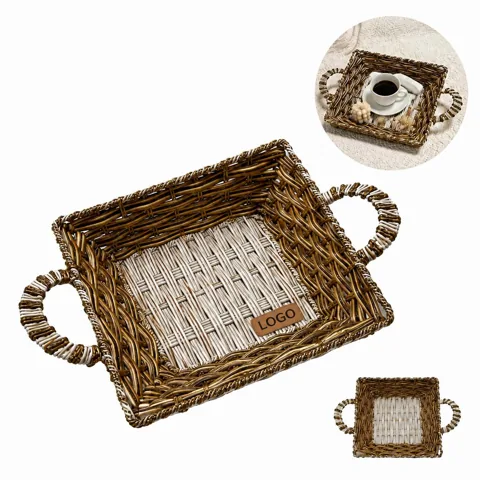 Synthetic Wicker Square Produce Display Basket