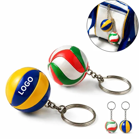 Volleyball Pendant Key Ring, Durable Sports Keychain