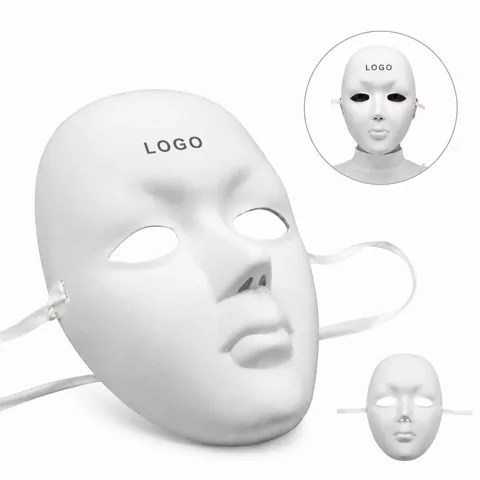 White PVC Masquerade Mask with Eyeholes and Elastic Strap