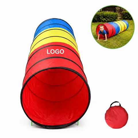 Colorful Kids Crawling Play Tent Tunnel with Storage Bag