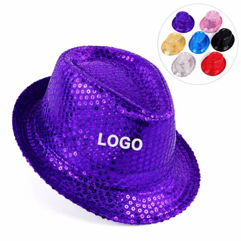 Sequin Fedora Hat for Kids & Adults, Sparkly Stage Cap