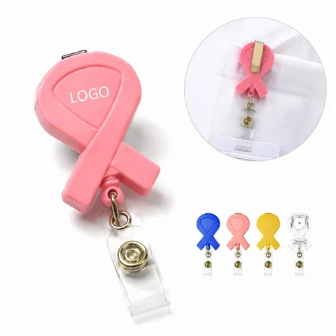 Retractable Ribbon ID Badge Holder with Quick Clip