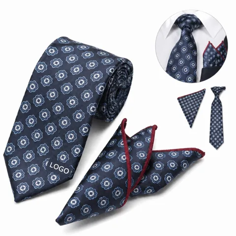 Custom Woven Necktie & Pocket Square Gift Set, Soft