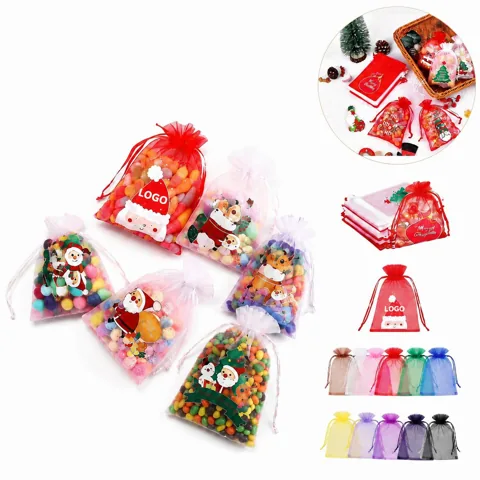 Customizable Mesh Candy Treat Bags with Full-Color Print