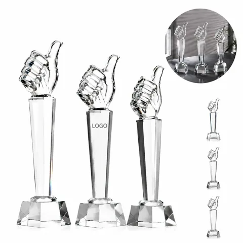 Personalized Engraved Crystal Trophy, Custom Logo Award