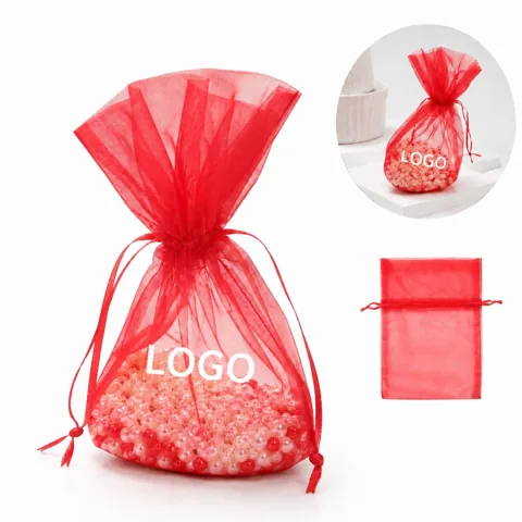 Sheer Organza Gift Pouches with Drawstring Closure