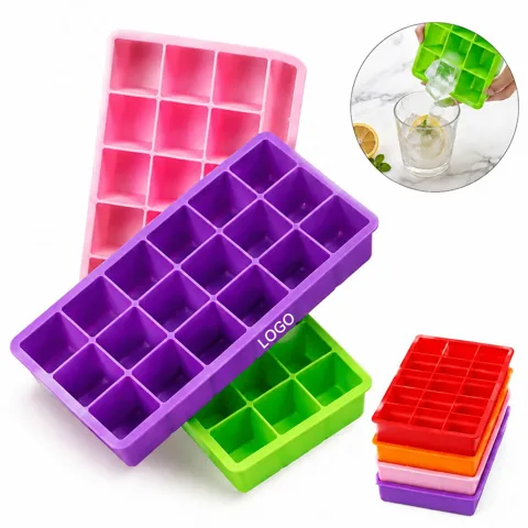 Easy Release Ice Cube Tray Mold with Push-Bottom Separate