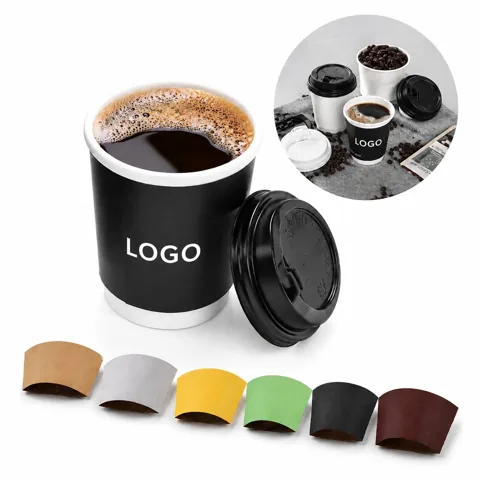 14oz Disposable Paper Cups with Lids, Leak-Resistant