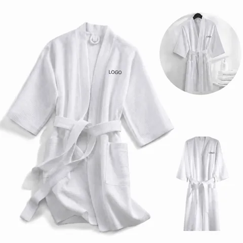 Plush Waffle Weave Bathrobe for Women Men, Cozy Unisex Robe