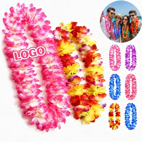 Plastic Flower Leis for Luau Party Graduation Decorations