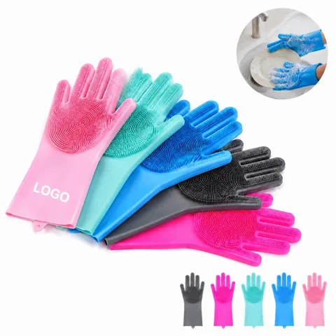 Silicone Dishwashing Scrubber Gloves, BPA-Free Kitchen
