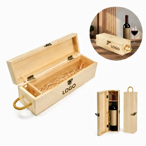 Premium Wood Wine Carrier Box with Custom Engraving Option