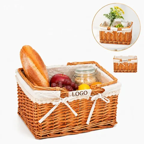 Woven Picnic Basket for Outdoor Concerts & Park Picnics