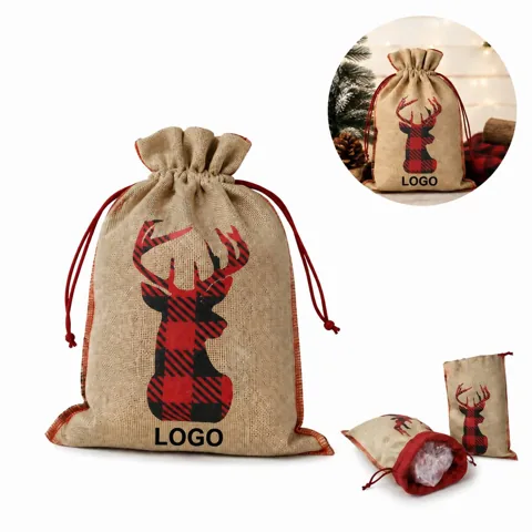 Natural Jute Gift Bags with Reinforced Lining, Eco-Friendly