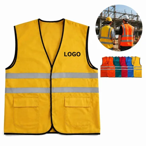 High Visibility Fluorescent Yellow Safety Vest