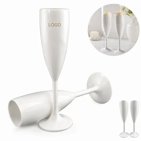 5oz Clear Plastic Champagne Flutes for Wedding Party