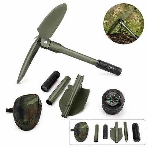 Compact Multi Function Survival Shovel with Pick & Compass