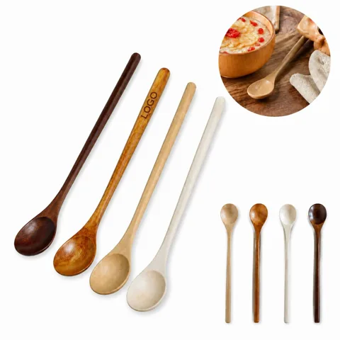 Solid Natural Wood Serving Spoon for Soup, BBQ, Cooking