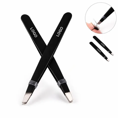 Precision Stainless Steel Slant Tip Tweezer for Eyebrow