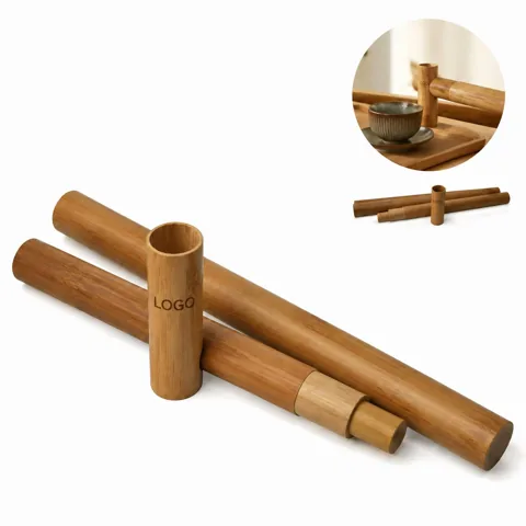 Eco Bamboo Straw Case with Custom Logo Space, Fits 9 Inch