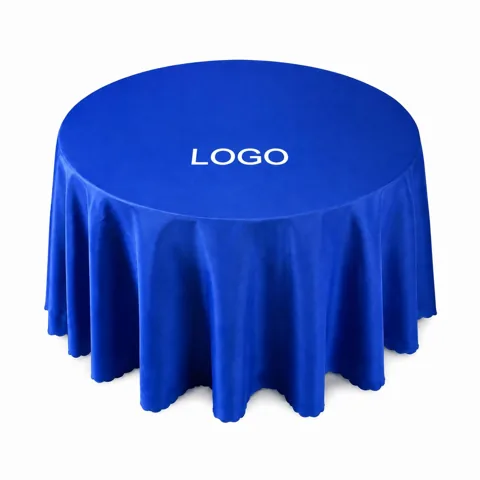 Extra Large Round Polyester Tablecloth, Stain-Resistant