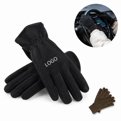 Cozy Thermal Fleece Gloves with Elastic Cuff, Full Finger