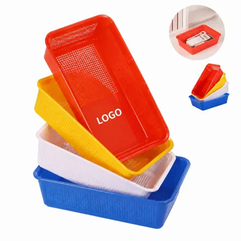 Reusable Plastic Organizer Tray with Round Hole Design