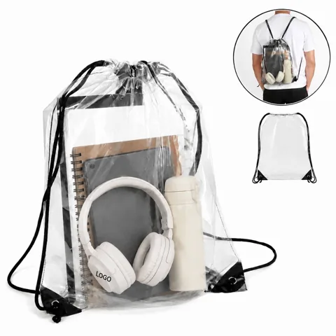 Clear Drawstring Backpack for Stadium Events, Phthalate