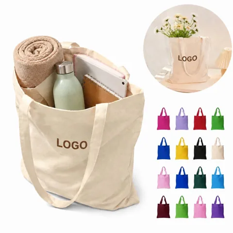 100% Natural Cotton Reusable Shopping Tote with Custom Logo