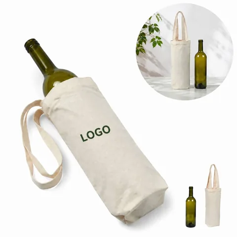 Personalized Reusable Canvas Wine Bottle Carrier Tote Bag