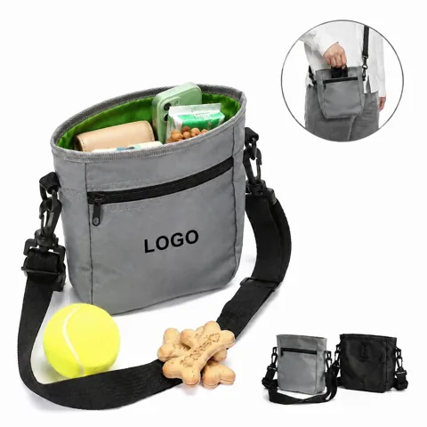 Dog Training Treat Pouch with Poop Bag Holder and D-Rings