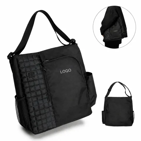 Executive Zippered Shoulder Tote Bag with Media Pocket