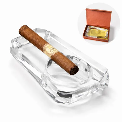 Translucent Heavy Duty Cigar Ashtray with Windproof Grooves