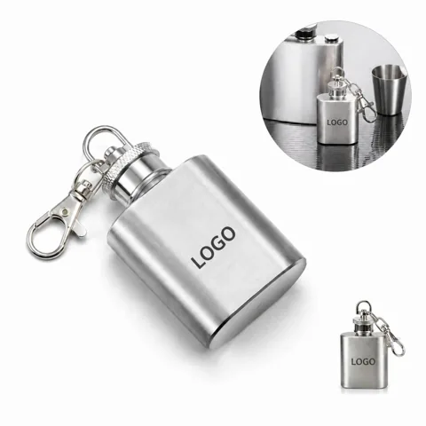 1oz Compact Flask with Screw Cap, Leak-Proof Mini Bottle