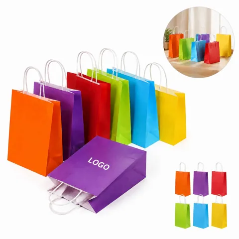 Twisted Handle Paper Party Favor Bags, Colorful Gift Bags